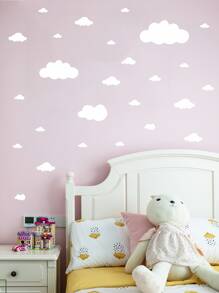 儿童云朵墙贴，儿童卧室白色墙贴艺术贴花，贴纸，墙贴，家居装饰乙烯基贴花，春季装饰品让您的家焕然一新，节日装饰贴纸礼物生日毕业