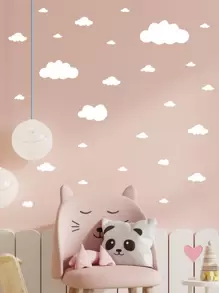 儿童云朵墙贴，儿童卧室白色墙贴艺术贴花，贴纸，墙贴，家居装饰乙烯基贴花，春季装饰品让您的家焕然一新，节日装饰贴纸礼物生日毕业