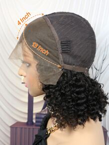 Curly Wave Bob Human Hair Wig - Natural Black - View 8