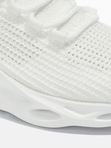 Cuccoo Lace-up Decor Running Sneakers - White - View 3