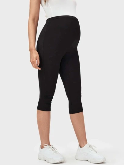SHEIN BASICS Leggings Capri cu talie înaltă de maternitate