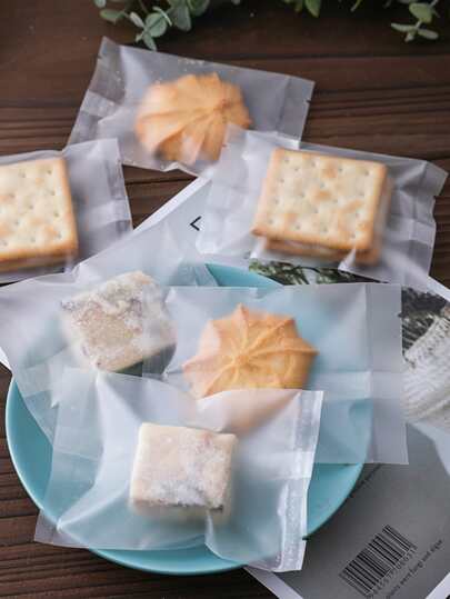 100pcs Clear Packaging Bag, Simple Clear PP Cookie Wrapping Bag For Baking School Supplies Food Bag Food Box Suitable For Candy Chocolate Cookies Etc.