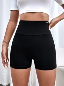 Muchica 字母補丁細節寬腰帶騎行褲