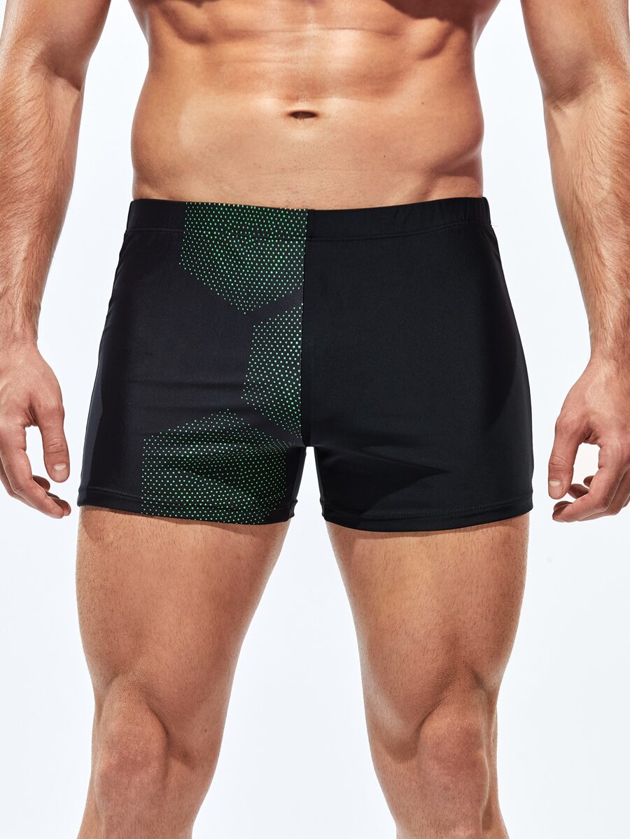 Manfinity Men Polka Dot Print Swim Shorts - Black - View 1