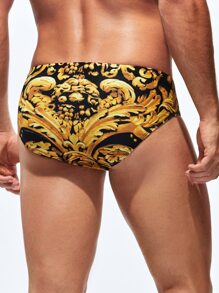 Manfinity Men Baroque Print Swim Brief - Multicolor - View 2