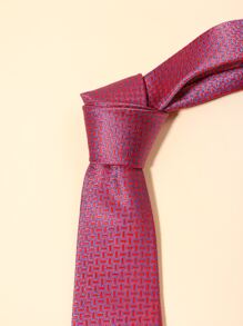 Men Embroidered Detail Tie - Multicolor - View 4