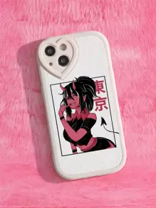 ROMWE Kawaii Figure Graphic Phone Case - Multicolor - View 1