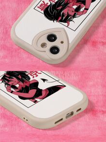 ROMWE Kawaii Figure Graphic Phone Case - Multicolor - View 3