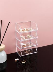 1pc Clear Jewelry Box, Transparent PS Stackable Jewelry Organizer Rack For Home - Clear - View 2