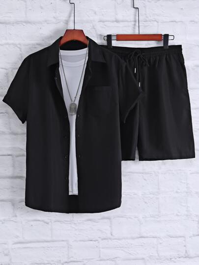 Manfinity Hypemode Männer Shirt mit einer Tasche vorne, & Shorts ohne T-Shirt