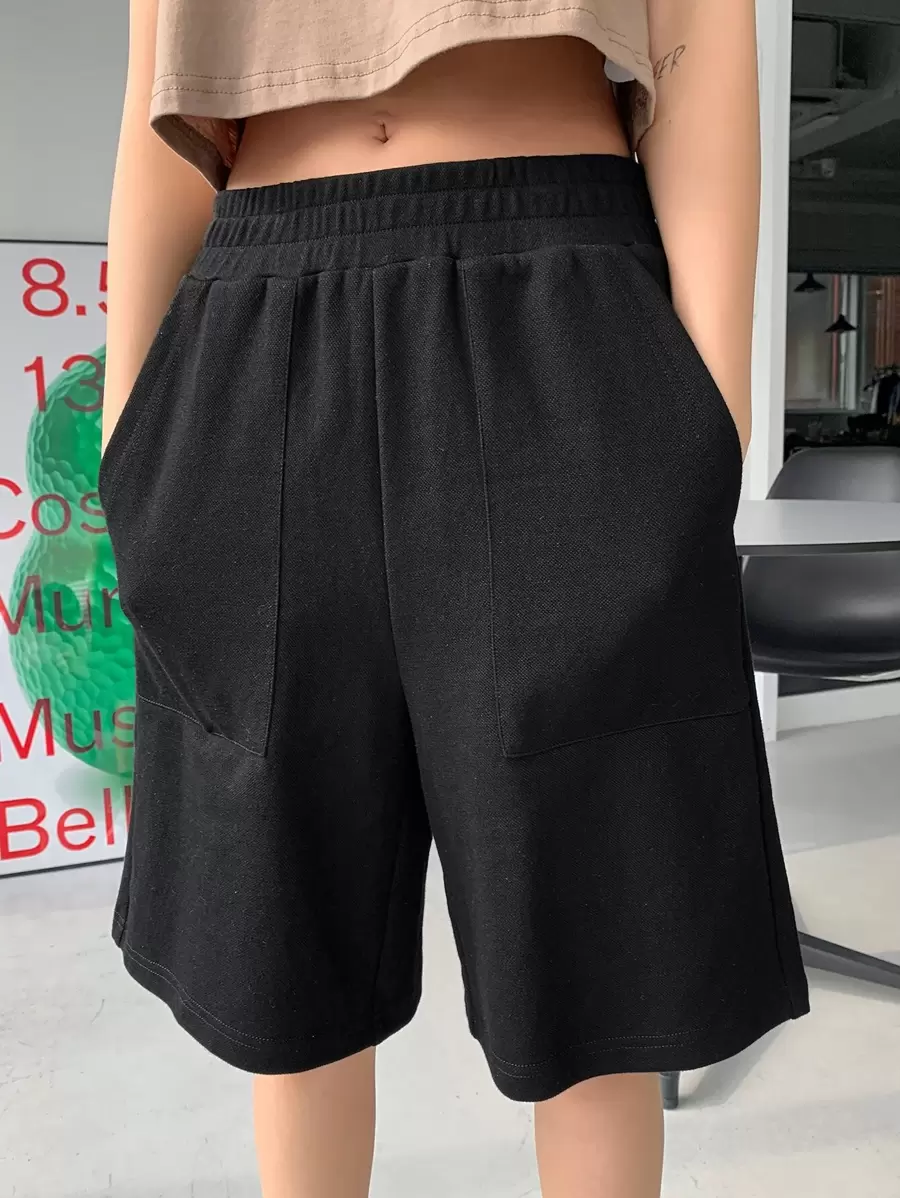 DAZY Elastic Waist Wide Leg Shorts