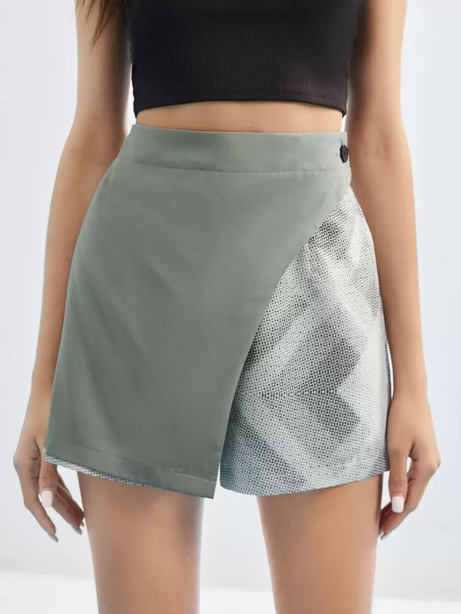 Provocation Geo Print Wrap Shorts - Multicolor - View 1