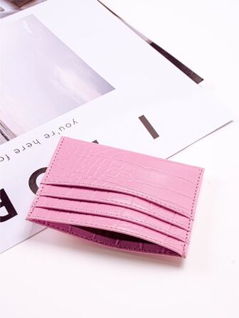 Crocodile Embossed Slim Lightweight Portable Cash Money ID Card Card For Birthday Gift Anniversary On Valentine Day Female Lady Girls Teenagers For College Student School Student Lightweight Portable Card ID Card White-Collar Workers For Female For Holiday For Anniversary For Birthday Gift Hot Pink Purse School Supplies Teacher Gifts Back To School Card Holder Card Holder Wallet Business Card Holder Credit Card Holder Card Holder Women For Women Mini Wallet Card Wallet