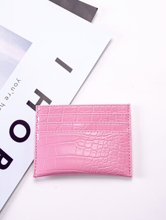 Crocodile Embossed Slim Lightweight Portable Cash Money ID Card Card For Birthday Gift Anniversary On Valentine Day Female Lady Girls Teenagers For College Student School Student Lightweight Portable Card ID Card White-Collar Workers For Female For Holiday For Anniversary For Birthday Gift Hot Pink Purse School Supplies Teacher Gifts Back To School Card Holder Card Holder Wallet Business Card Holder Credit Card Holder Card Holder Women For Women Mini Wallet Card Wallet
