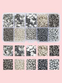 1box Glass Beads DIY Jewelry Accessory - Silver - View 2