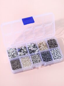1box Glass Beads DIY Jewelry Accessory - Silver - View 3
