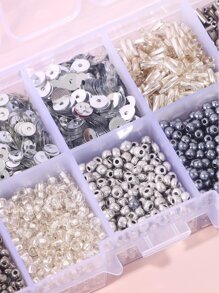 1box Glass Beads DIY Jewelry Accessory - Silver - View 6