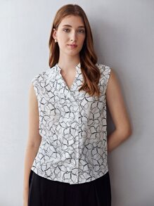 MOTF PREMIUM 100% SILK FLORAL TOP - White - View 2