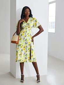 MOTF X Jo Situ Allen SILK FLUTTER SLEEVE DRESS - Multicolor - View 5