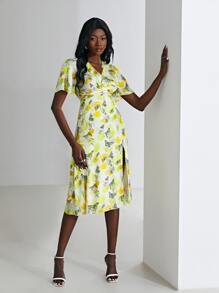 MOTF X Jo Situ Allen SILK FLUTTER SLEEVE DRESS - Multicolor - View 7