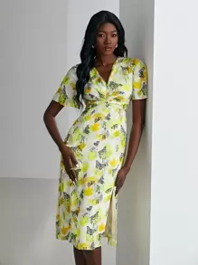 MOTF X Jo Situ Allen SILK FLUTTER SLEEVE DRESS - Multicolor - View 11