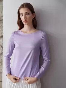 MOTF PREMIUM SILK STRAIGHT TOP - Lilac Purple - View 9