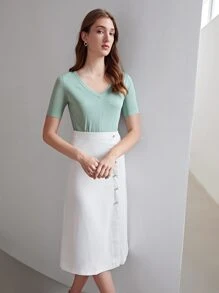 MOTF PREMIUM 100% SILK KNIT TOP - Mint Green - View 10