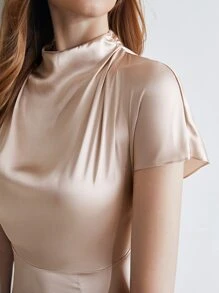 MOTF PREMIUM Robe 100% en soie drapé