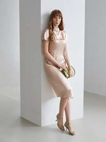 MOTF PREMIUM Robe 100% en soie drapé