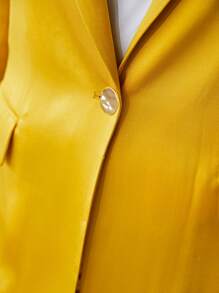MOTF PREMIUM SILK BLEND SINGLE BREASTED BLAZER - Yellow - View 5
