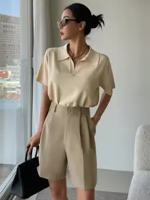 DAZY 斜口袋拉鍊短褲