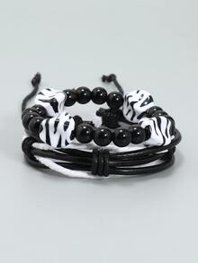 2pcs Men Beaded Bracelet