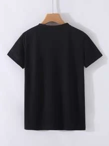 SHEIN LUNE Áo thun nữ Con số Loại bướm Giải trí - màu đen - Xem 2