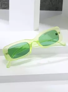Square Frame Fashion Glasses Cute Sunglasses Beach Sun Glasses For Summer Beach Vacation,Outdoor,Travel - Green - View 1