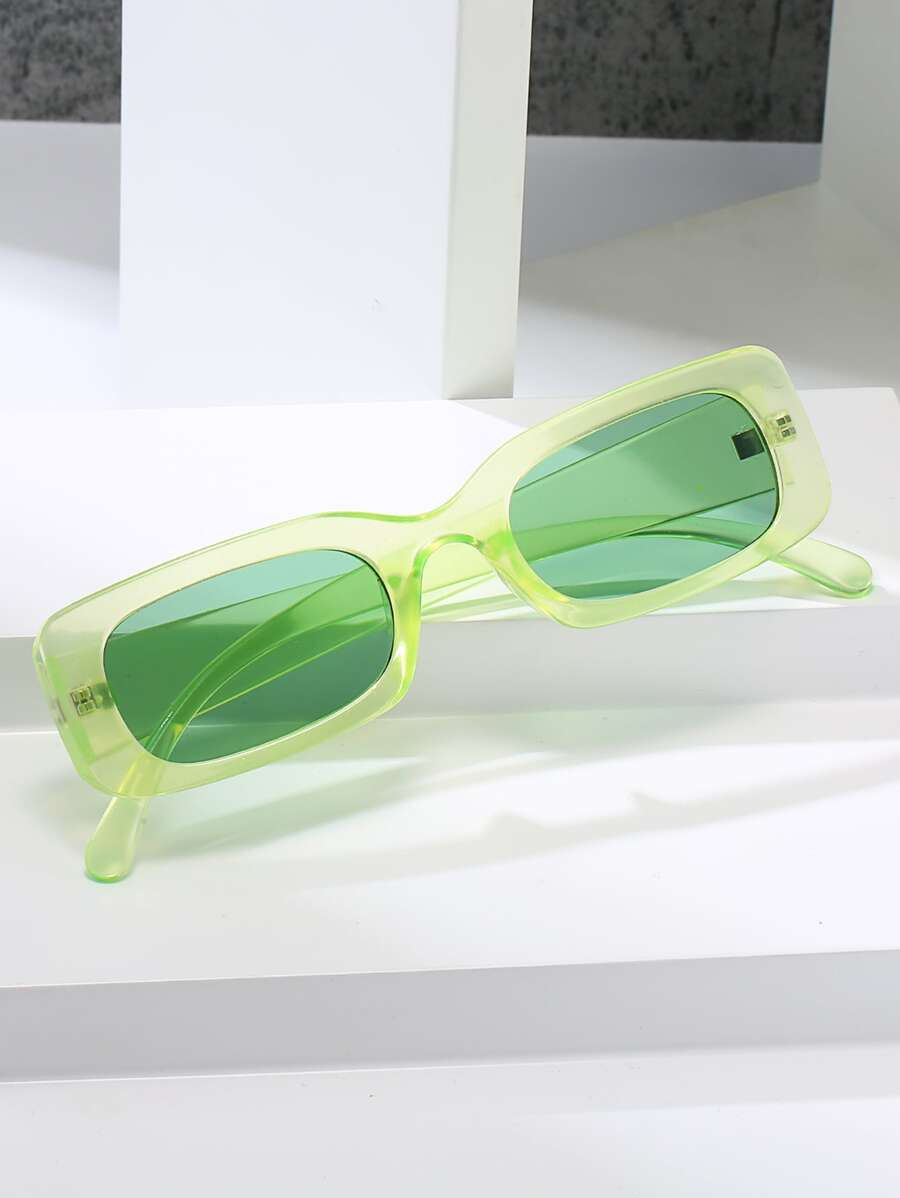 Square Frame Fashion Glasses Cute Sunglasses Beach Sun Glasses For Summer Beach Vacation,Outdoor,Travel - Green - View 1