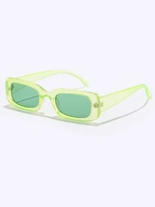 Square Frame Fashion Glasses Cute Sunglasses Beach Sun Glasses For Summer Beach Vacation,Outdoor,Travel - Green - View 2