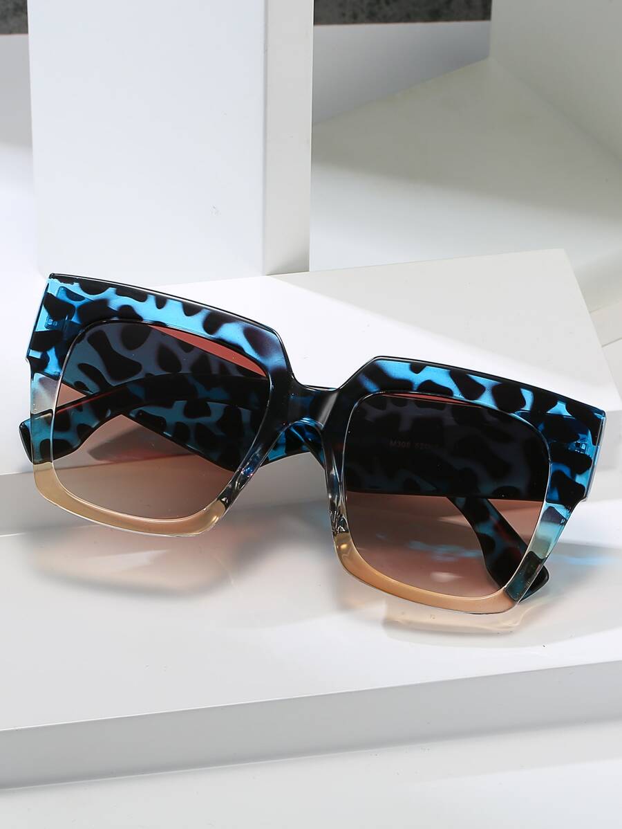 Kính thời trang gọng đồi mồi Gradient, Kính thời trang cho kỳ nghỉ hè trên bãi biển, ngoài trời, du lịch - Màu xanh lam - Xem 1