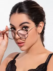 Round Plastic Eyeglasses Frame Unisex, -Light Computer/Gaming/TV/Mobile Glasses, Fashion Optical Glasses, Anti-Fatigue - Clear - View 1