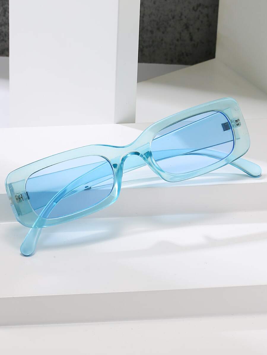 Cute Square Frame Fashion Glasses - Blue - View 1