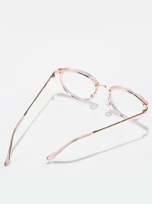 Gafas unisex de montura metálica redonda, lentes claros que reducen la fatiga visual para computadora, videojuegos, televisión, teléfono inteligente, de moda - transparente - Ver 4