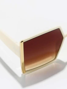 Kính thời trang gọng vuông cho kỳ nghỉ hè trên bãi biển, ngoài trời, du lịch - Màu be - Xem 4