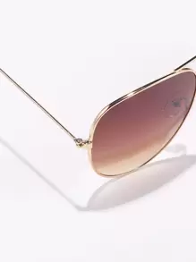 Classic Pilot Fashion Glasses Beach Accessories For Women Glasses Shades - Brown - View 5