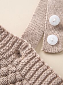 Baby Boy Bow Front Shirt & Textured Pinafore Knit Shorts - Multicolor - View 3