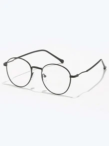 圆形金属框架眼镜，适用于电脑阅读/游戏/电视/智能手机，减少眼睛疲劳，轻便，时尚眼镜框