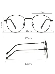 圆形金属框架眼镜，适用于电脑阅读/游戏/电视/智能手机，减少眼睛疲劳，轻便，时尚眼镜框
