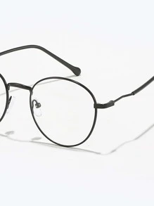 圆形金属框架眼镜，适用于电脑阅读/游戏/电视/智能手机，减少眼睛疲劳，轻便，时尚眼镜框