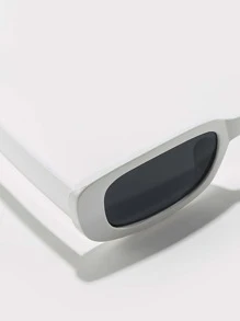 1pair Square Frame Fashion Glasses For Summer Beach Vacation,Outdoor,Travel - Grey - View 4