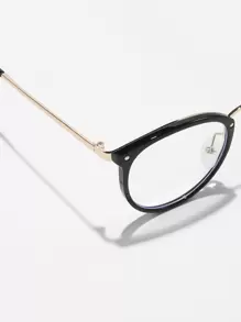 Round Metal Frame Computer/Gaming/TV/Phone Glasses, Reduce Eye Fatigue, Light Glasses, Fashion Eyeglasses, Non-Prescription Glasses Frame