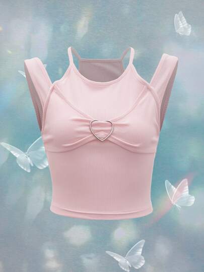 Cut Out Ribbed Tank Top