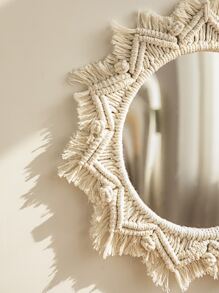 1 tấm gương treo tường Macrame, Gương Boho, Gương trang trí, Gương Boho để trang trí tường, Gương treo tường, Gương tròn, Gương lớn, Gương phòng tắm treo tường, Gương tròn để trang trí tường, Gương Acrylic trang trí thủ công tròn Boho Fringe cho căn hộ Phòng khách Phòng ngủ Phòng trẻ em Trang trí nhà cửa, Trang trí nhà cửa, Trang trí phòng, Trang trí tường - Màu be - Xem 9